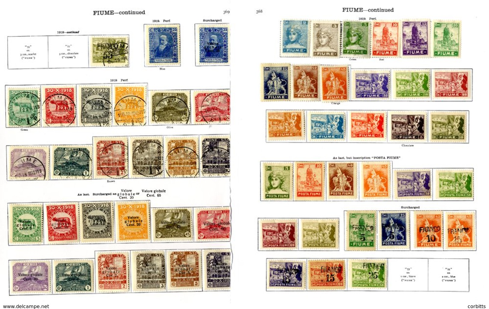 FIUME 1918-1924 M & U Collection Incl. 1918 Some Earlier Defins; 1919 Students Set FU, Surcharges, 1920 New Currency, 19 - Sonstige & Ohne Zuordnung