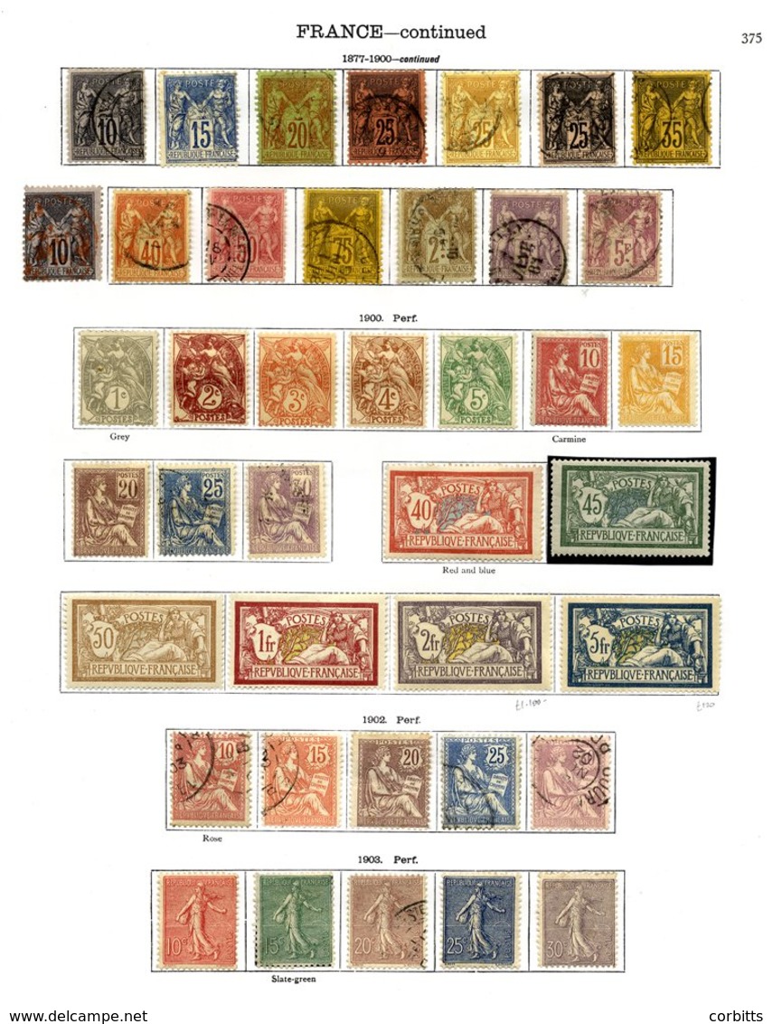 FRANCE 1849-1936 Appears A Complete Collection Incl. Key Items. Noted 1869 5f Napoleon Used '5118' Numeral Of Yokohama ( - Autres & Non Classés