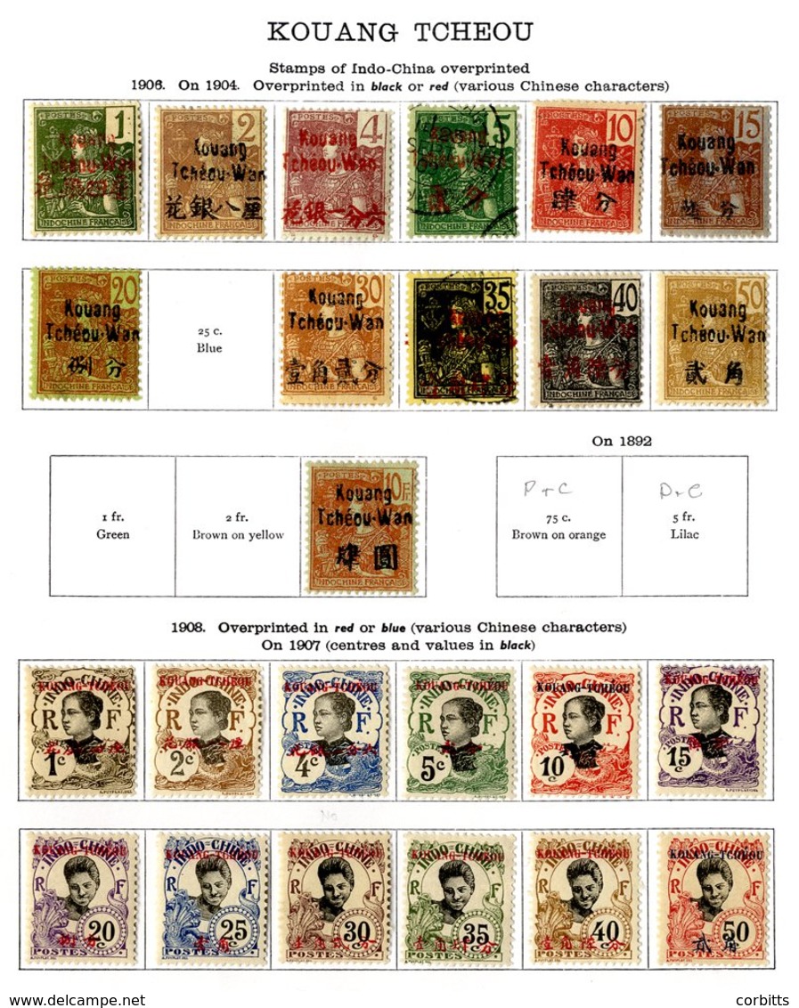 FRANCE (CHINESE PO - KWANG CHOW) 1906-1931 Collection With 1906 To 50c (exc. 25c), Also 10f, 1908 On Indo China Set To 5 - Autres & Non Classés