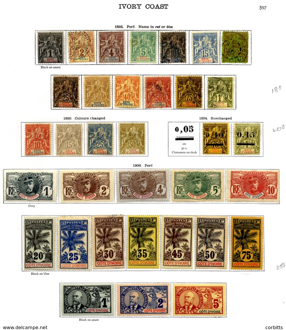 FRANCE (IVORY COAST) 1892-1933 Collection - 1892 To 1f, 1900 New Colours, 1900 To 5f, 1913-16 Most To 5f Surcharges, 193 - Other & Unclassified