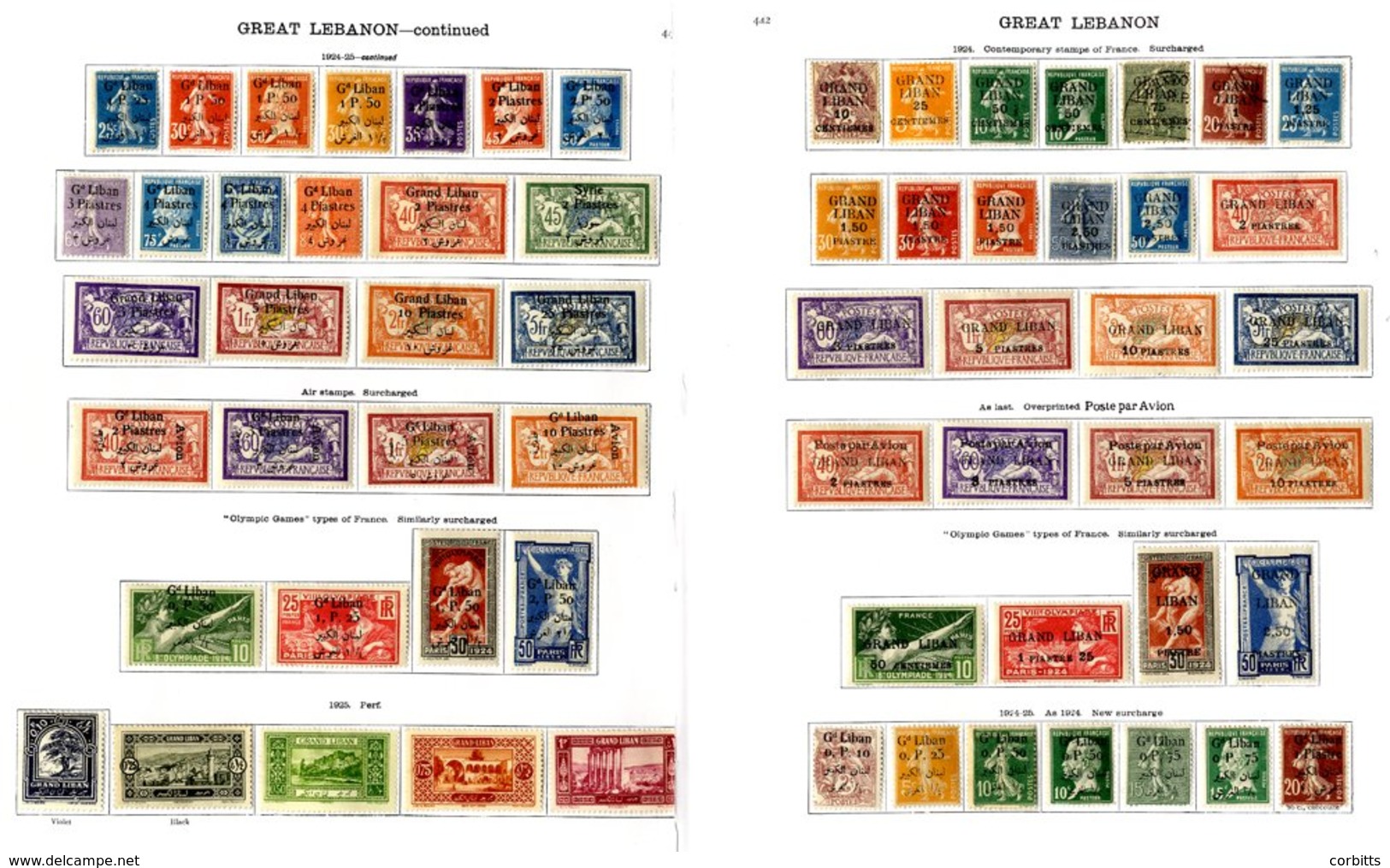 FRANCE (LEBANON) 1924 To 1930's M & U Complete Collection With Most Sets M Incl. Scarce Olympic Ovpts Etc. (195) ST.Cat. - Sonstige & Ohne Zuordnung