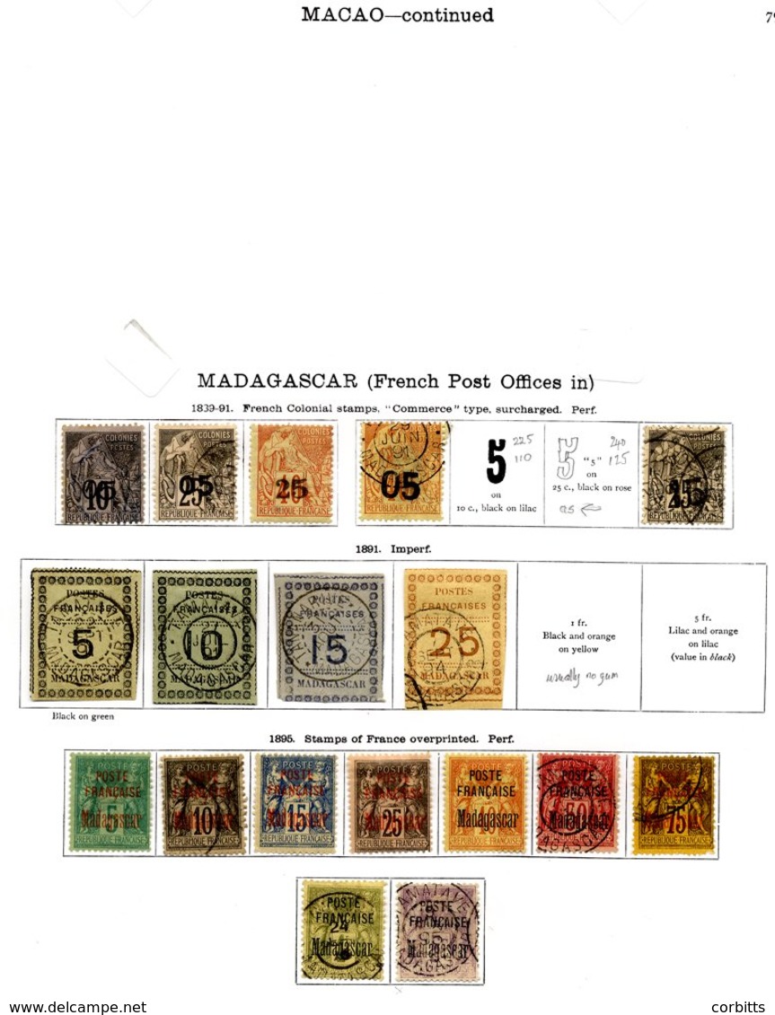 FRANCE (MADAGASCAR) 1889-1935 Collection With A Few Earlier Surcharges, 1891 (June) To 25c U, 1895 To 5f Set FU, 1896 To - Sonstige & Ohne Zuordnung