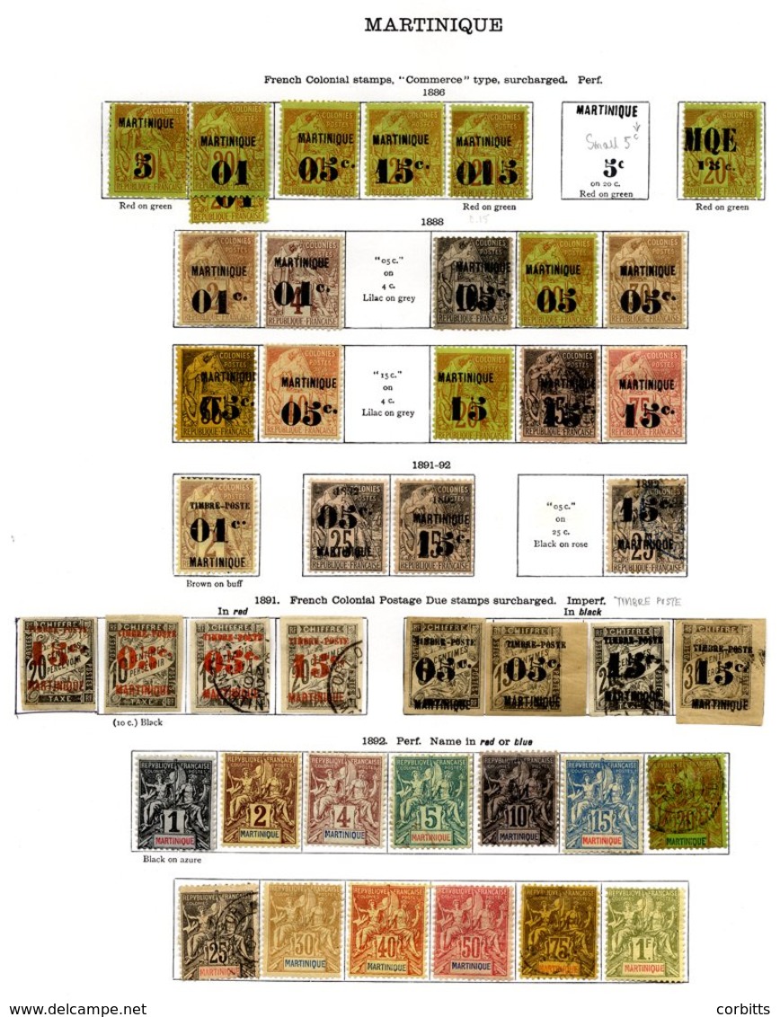 FRANCE (MARTINIQUE) 1886-1935 Collection - 1886-91 Good Range Of Ovpts & Surcharges, 1892 To 1f, 1899 New Colours Surcha - Sonstige & Ohne Zuordnung