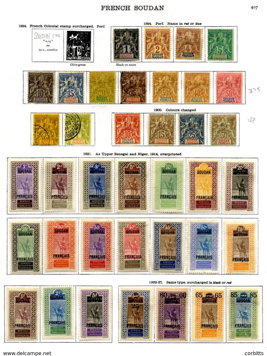 FRANCE (SUDAN) 1894-1933 Collection On Leaves With 1894-1908 To 1f, 1900 Set Of 4, 1921 Set, 1923 Surcharge Set & 1931-3 - Sonstige & Ohne Zuordnung