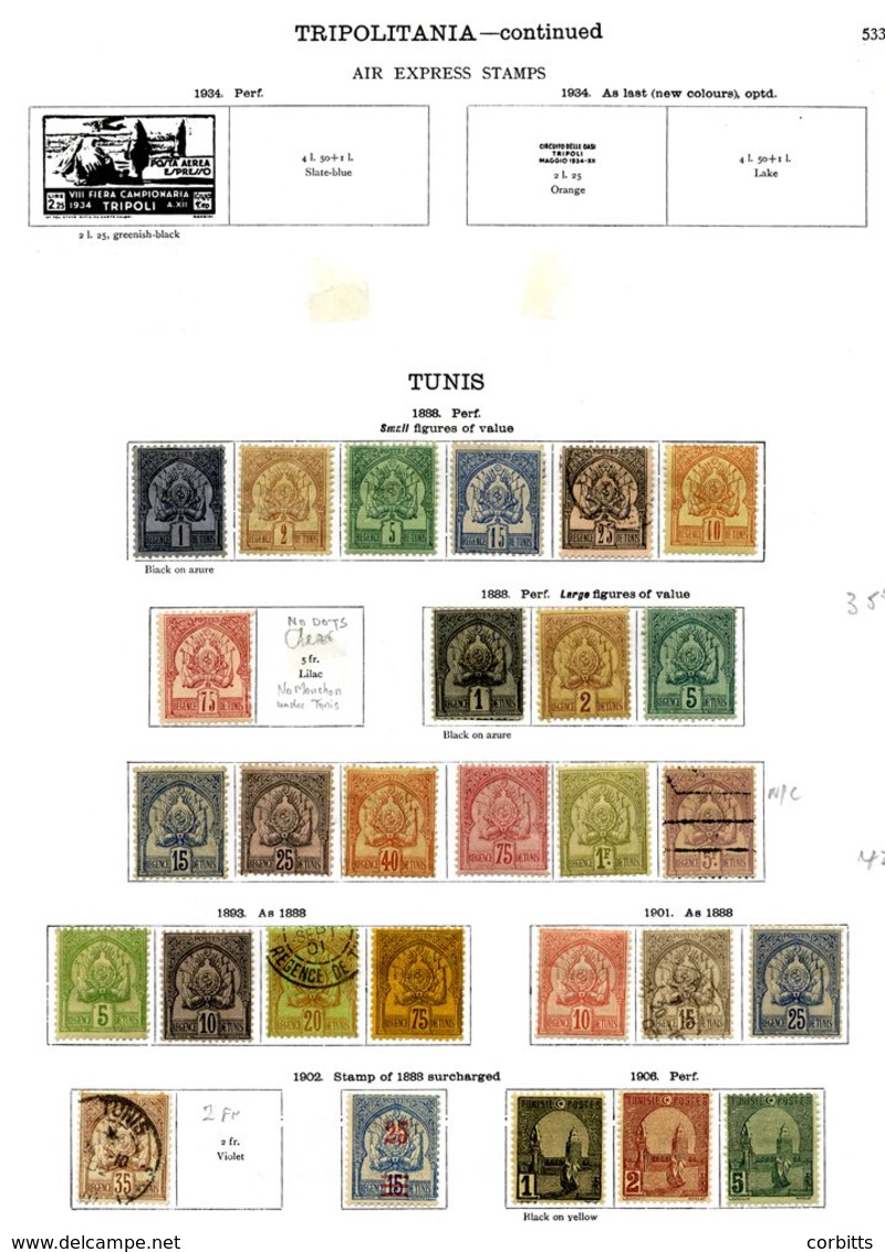 FRANCE (TUNISIA) 1888-1925 Collection With 1888 To 75c, 1898 To 1f (plus 5f With Lines Across), Later To 1930's Incl. Wa - Sonstige & Ohne Zuordnung