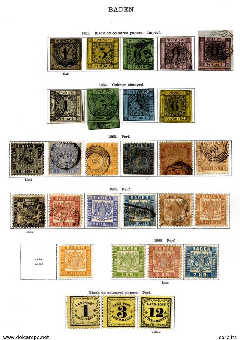 GERMAN STATES BADEN 1851-1920 Mainly M, Fairly Complete Collection, Usual Mixed Quality On Earlies. (263) - Sonstige & Ohne Zuordnung