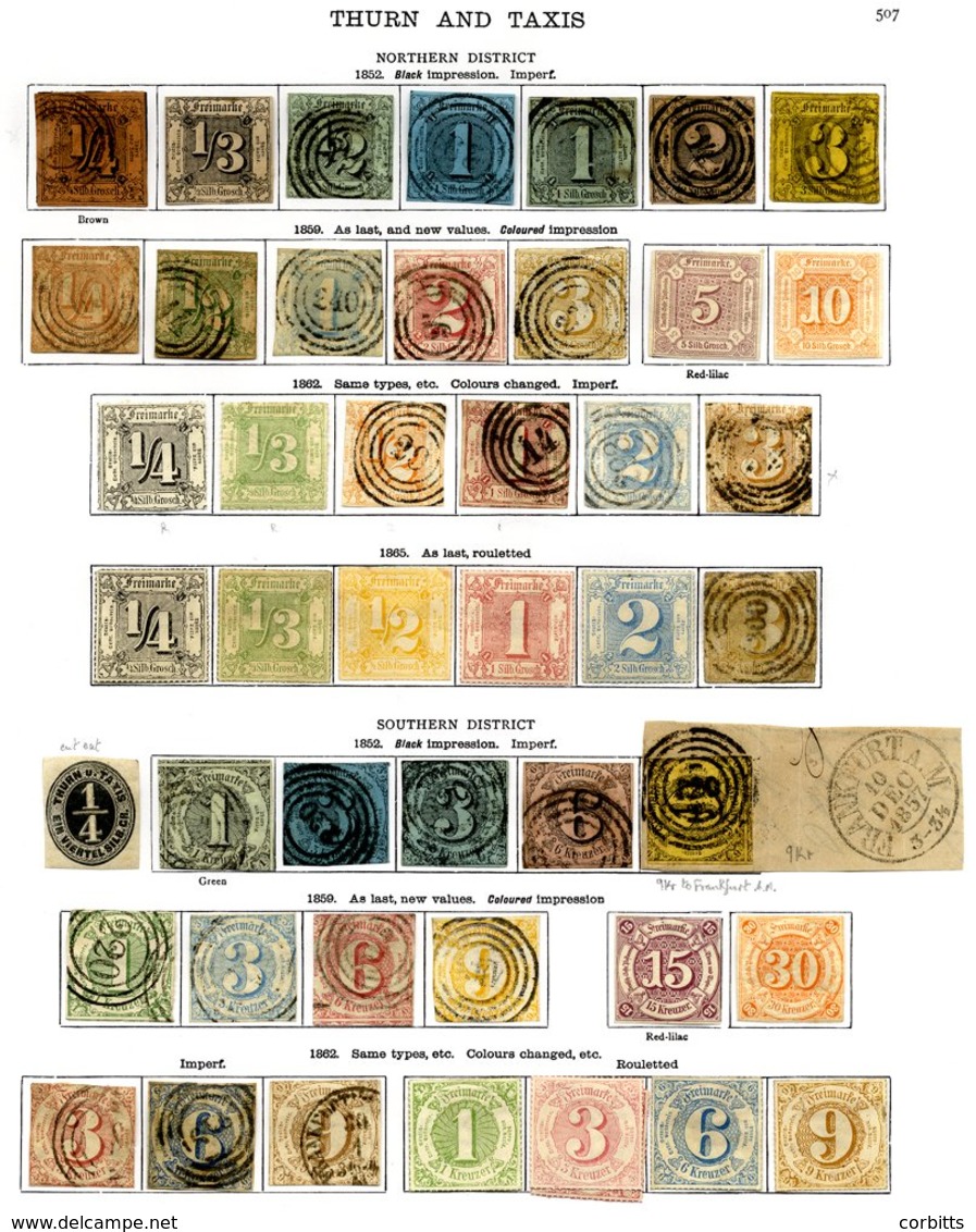 GERMAN STATES THURN AND TAXIS 1852 -1862 U Or Unsed Incl. N District 1852 To 3sgr, 1859 To 3sgr U, 5 & 10sgr M. S Distri - Otros & Sin Clasificación