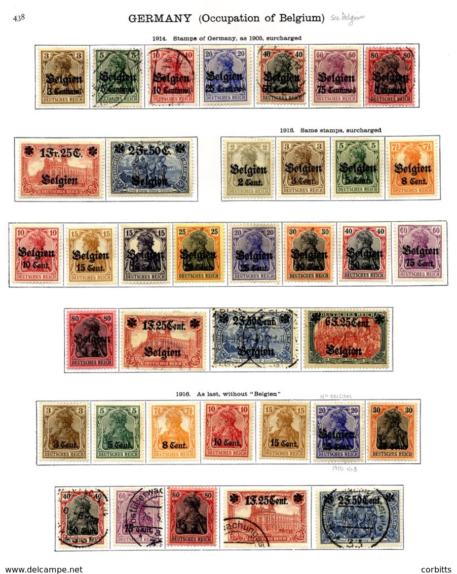 GERMANY OCCUPATIONS DURING WWI M & U Virtually Complete From BELGIUM 1914 Surcharge Set, 1916-18 Set, EASTERN MILITARY C - Sonstige & Ohne Zuordnung