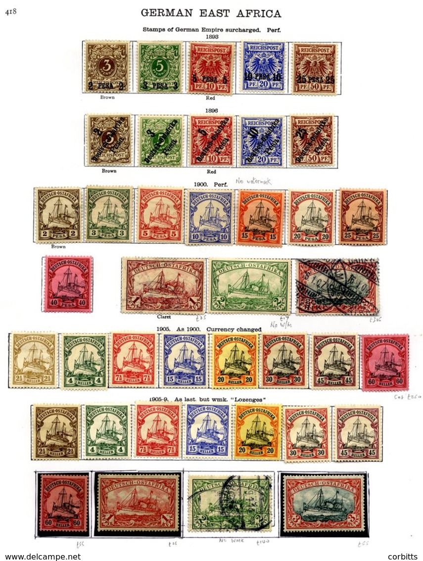 GERMAN COLONIES GERMAN EAST AFRICA 1893-1905 Virtually Complete M (37) & U (3) Incl. 1893 & 1896 Surcharged Sets M, 1900 - Other & Unclassified