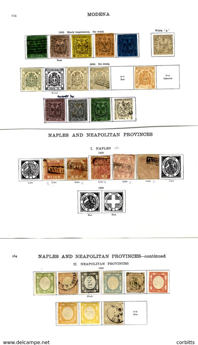 ITALIAN STATES 1850-1861 M Or U Ranges From MODENA (14), NAPLES & PROVINCES (14), PARMA (13), ROMAGNA (9), ROMAN STATES  - Otros & Sin Clasificación