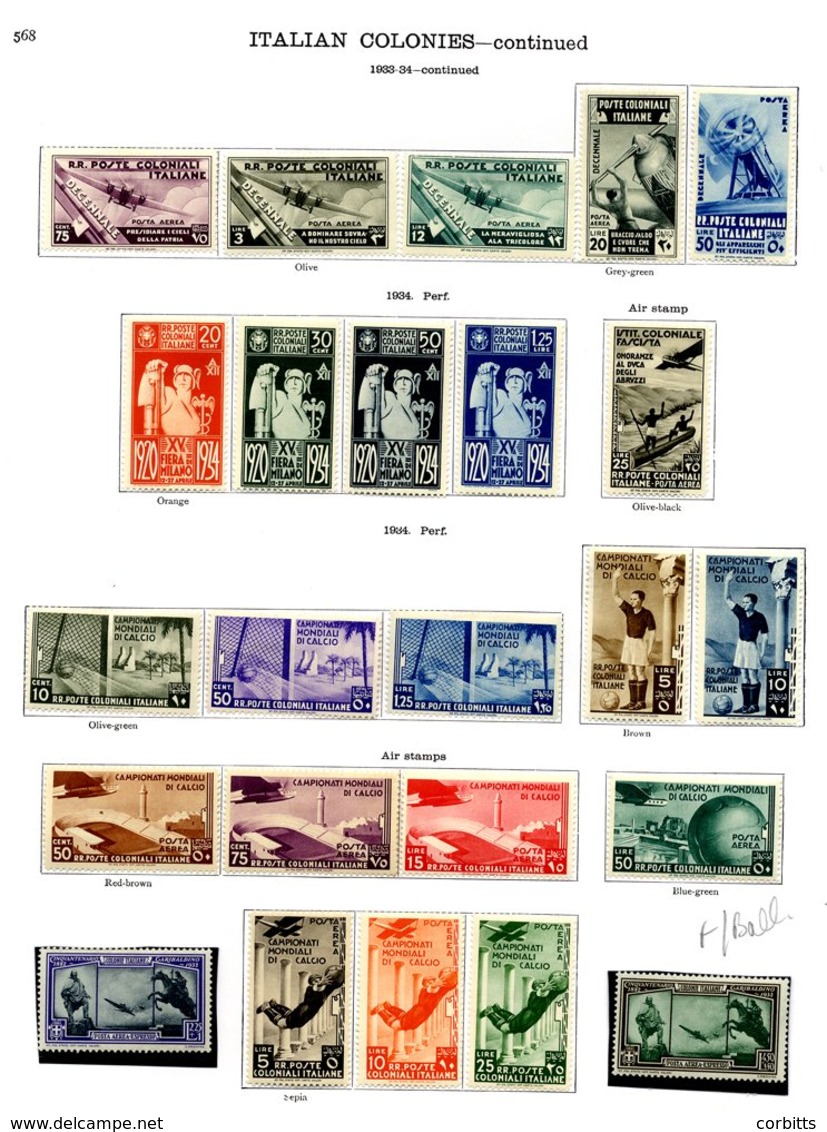 ITALY COLONIES GENERAL ISSUE 1932-34 Complete Mainly M Collection Incl. 1932 Garibaldi Set M (5c Is FU), Dante Set M, 19 - Other & Unclassified