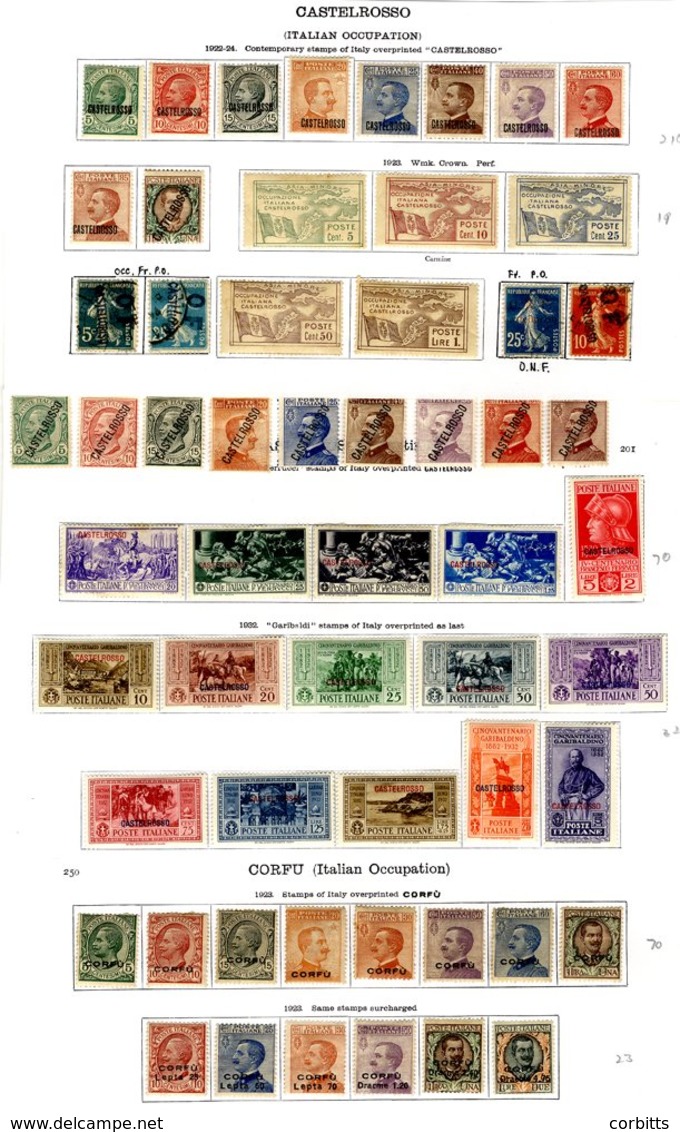 ITALY (CASTLEROSSO) 1922-32 M Range Incl. 1922 To 85c, 1923 Set, 1932 Garibaldi, CORFU 1923 To 1l Etc. Cat. £690. (57) - Other & Unclassified