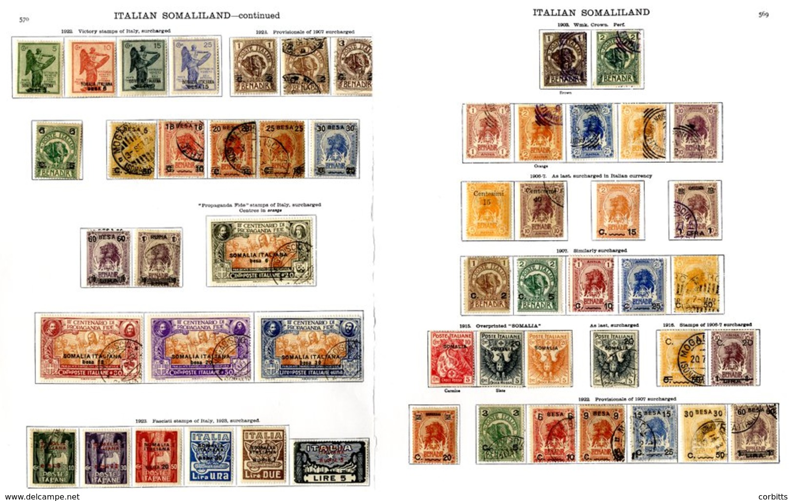 ITALY (SOMALILAND) 1903-1936 A Comprehensive Range Complete For These Printed Leaves Mixed M & U (No Dues Or Parcel Post - Autres & Non Classés