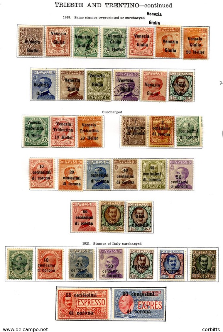 ITALY (TRIESTE & TRENTINO) 1918-19 With A Mainly M Range, 1918 (Nov) 40h (ex. 12h & 15h) 80h, 1k, 2k, Venezia Guilia 191 - Other & Unclassified