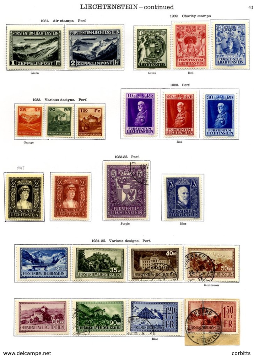 LIECHTENSTEIN 1912-36 Complete Collection Mainly M Incl. 1924-27 Set, 1925 Birthday Set, 1928 Accession M, 1930 Pictoria - Autres & Non Classés