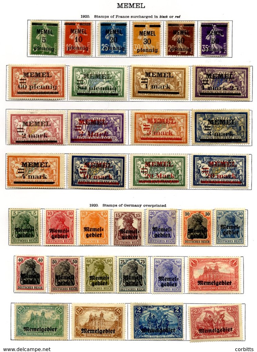 MEMEL 1920-1922 Complete M Collection Incl. 1920 Set (18), 1920 Aug Set (17) Etc. Also LITHUANIAN OCCUPATION Appears Com - Autres & Non Classés