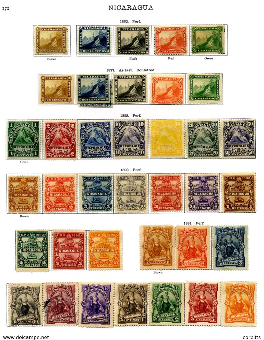 NICARAGUA 1862-1933 M & U Collection Incl. 1932 Rivas Railway Set (excluding 2c), Air Set, 1933 Flag & Postage & Air Set - Other & Unclassified