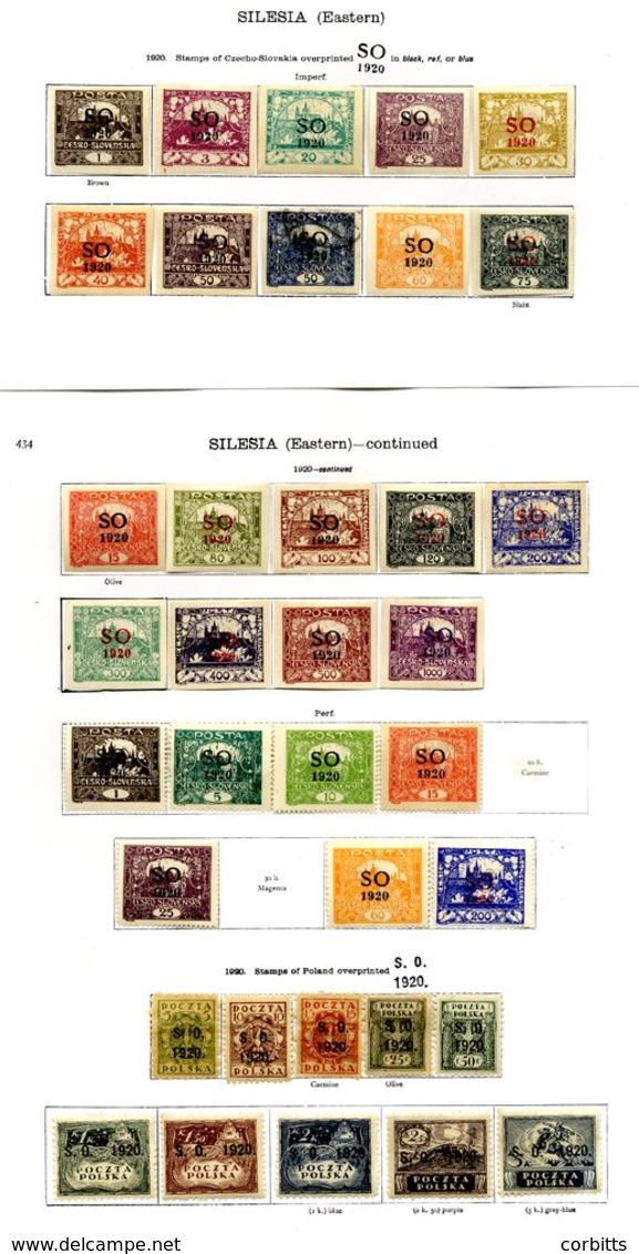 SILESIA (EASTERN) 1920-1922 M Range Incl. 1920 Imperfs. 1h To 1000h (19 Values All M Except 50h - FU), Perf. Values (7)  - Other & Unclassified