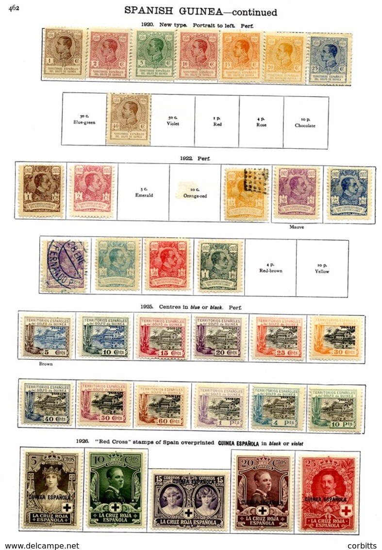 SPANISH GUINEA ETC. Collection On Leaves, A Useful Range Incl. Sets, Mostly M. Also Elobey Etc. (203) - Otros & Sin Clasificación