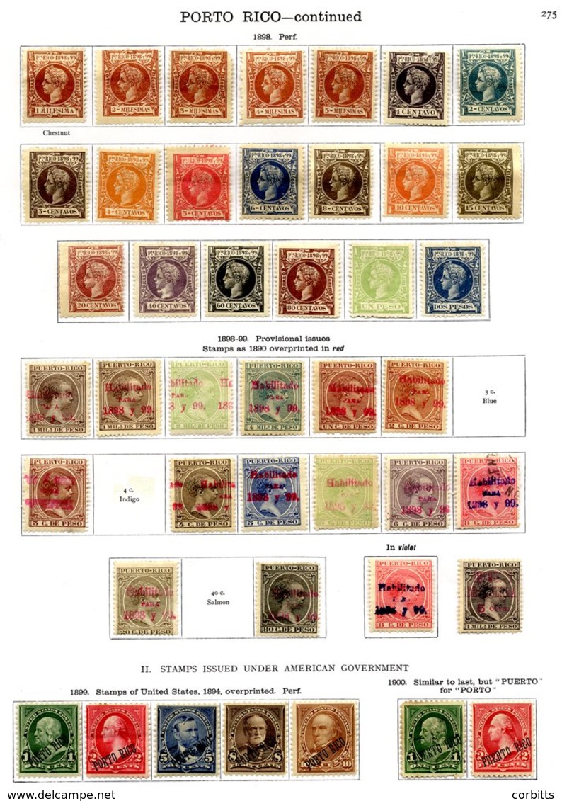 SPAIN (PUERTO RICO) 1873-1890 Range Of Mixed M & U Incl. 1898 Set M, On USA 1899 To 10c & 1900 1c & 2c M. (166) - Otros & Sin Clasificación