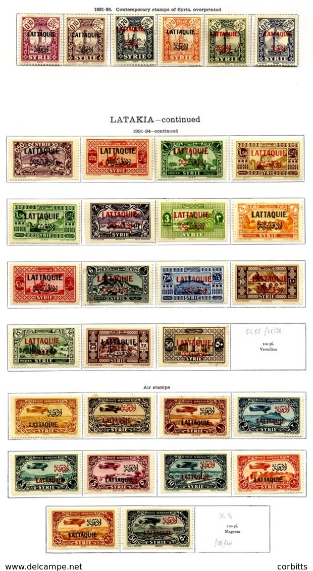 SYRIA LATAKIA 1931-34 M Collection From 1931-34 Stamps Of Syria Optd. Set To 50p & 1931 Air Set To 50p. (31) - Other & Unclassified