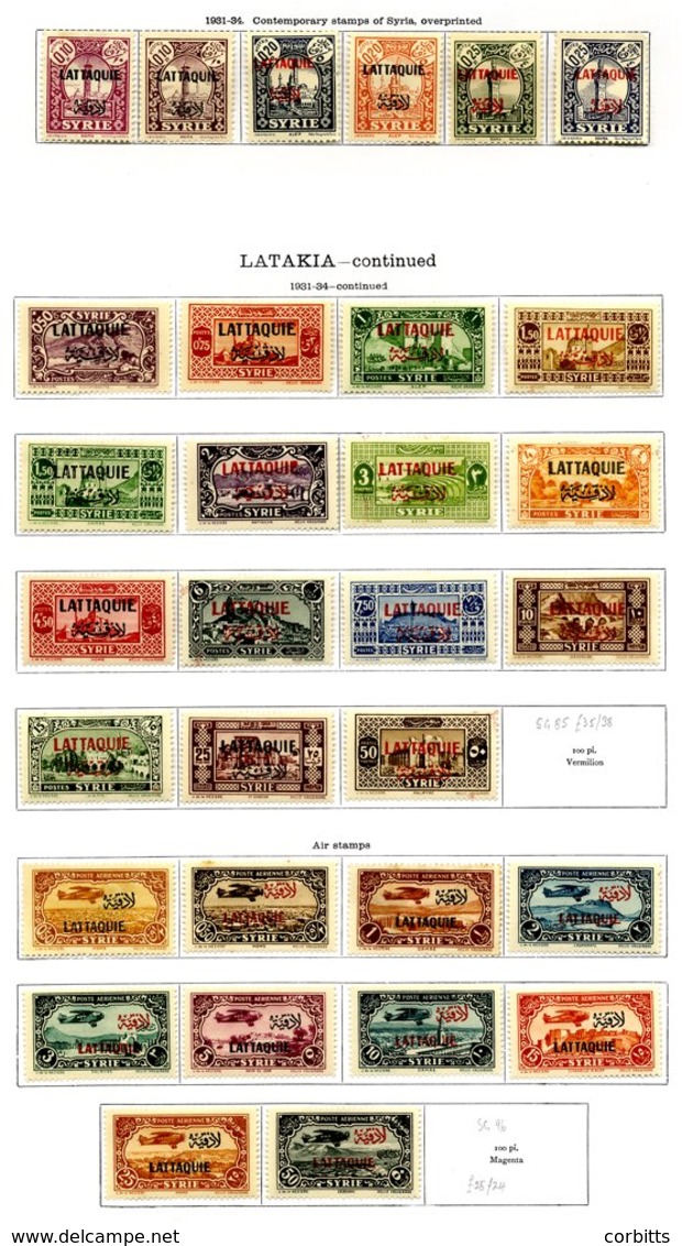 SYRIA LATAKIA 1931-34 M Collection From 1931-34 Stamps Of Syria Optd. Set To 50p & 1931 Air Set To 50p. (31) - Otros & Sin Clasificación