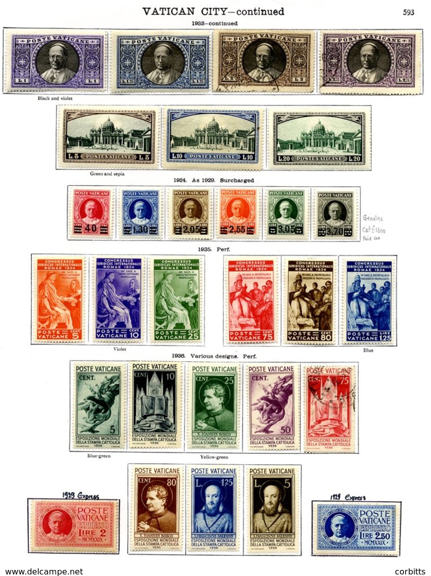 VATICAN Collection Incl. 1929 To 10l Holy Year, 1933 Set (few U), 1934 Rare Surcharge Set M (signed), Juridicial & Press - Sonstige & Ohne Zuordnung