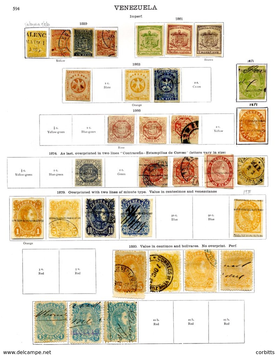 VENEZUELA 1859-1936 M & U Collection Incl. A Few Early Imperfs; 1880 To 50c Brown M & 1899 Map Set M Etc. (266) - Other & Unclassified