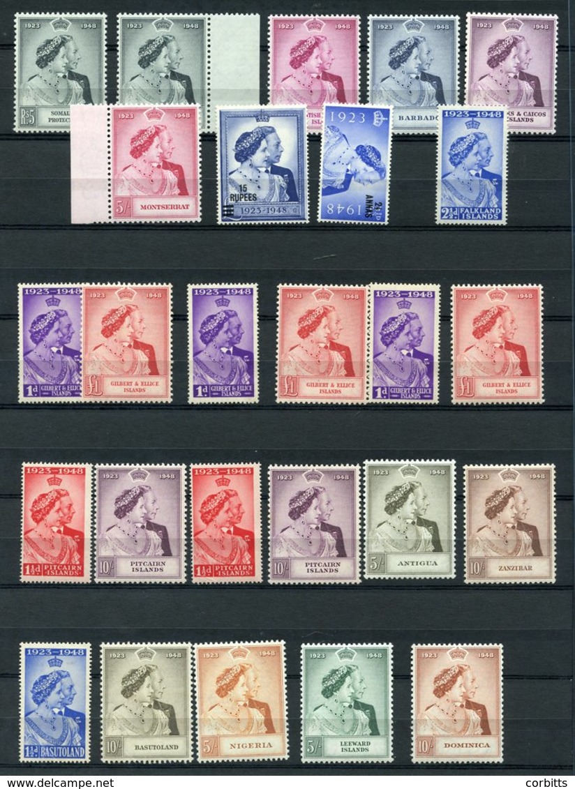1948 Silver Wedding - Gilberts (3 Sets), Pitcairn (2 Sets), BPA In Eastern Arabia Set, Singles Of Top Values For Antigua - Sonstige & Ohne Zuordnung
