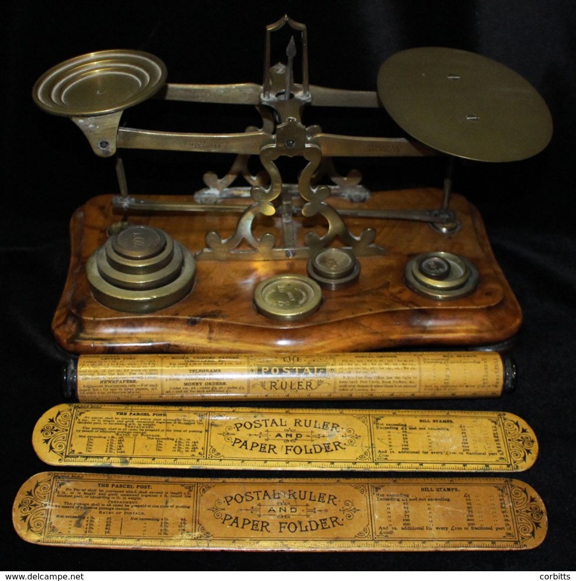 POSTAL SCALES - Fine Brass Example On Serpentine Wallet Base, Marked William Mitchell's Improved - Warranted Accurate Wi - Other & Unclassified
