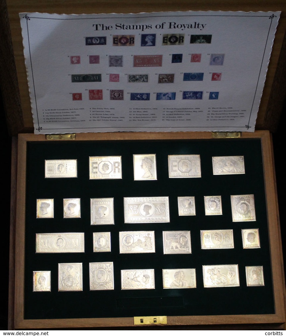 SILVER STAMPS The Stamps Of Royalty Collection, 25 Different Great Britain Stamp Replicas In Hallmarked Sterling Silver  - Autres & Non Classés