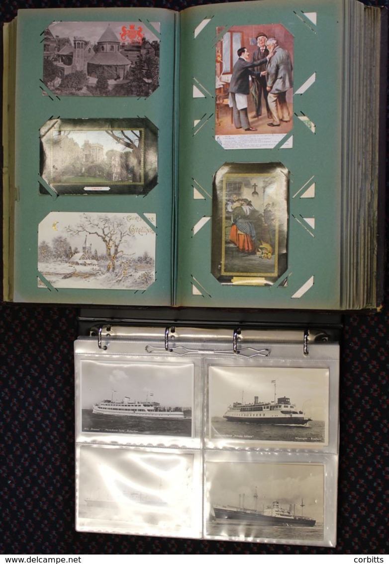 TWO ALBUMS - 1st Large Album Of 405 Cards Foreign, British & Subject, 2nd Dutch Shipping Cards (102) Incl. Odd Accident  - Unclassified