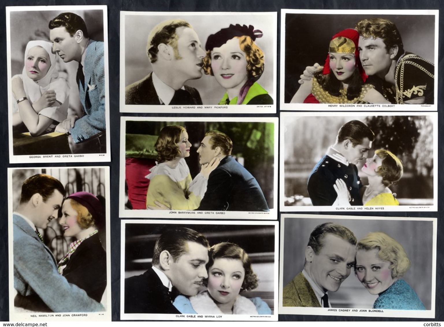 FILM PARTNERS SERIES Collection Of Unused Cards Depicting Hollywood's Leading Ladies & Men As Couples, All Are Real Phot - Ohne Zuordnung