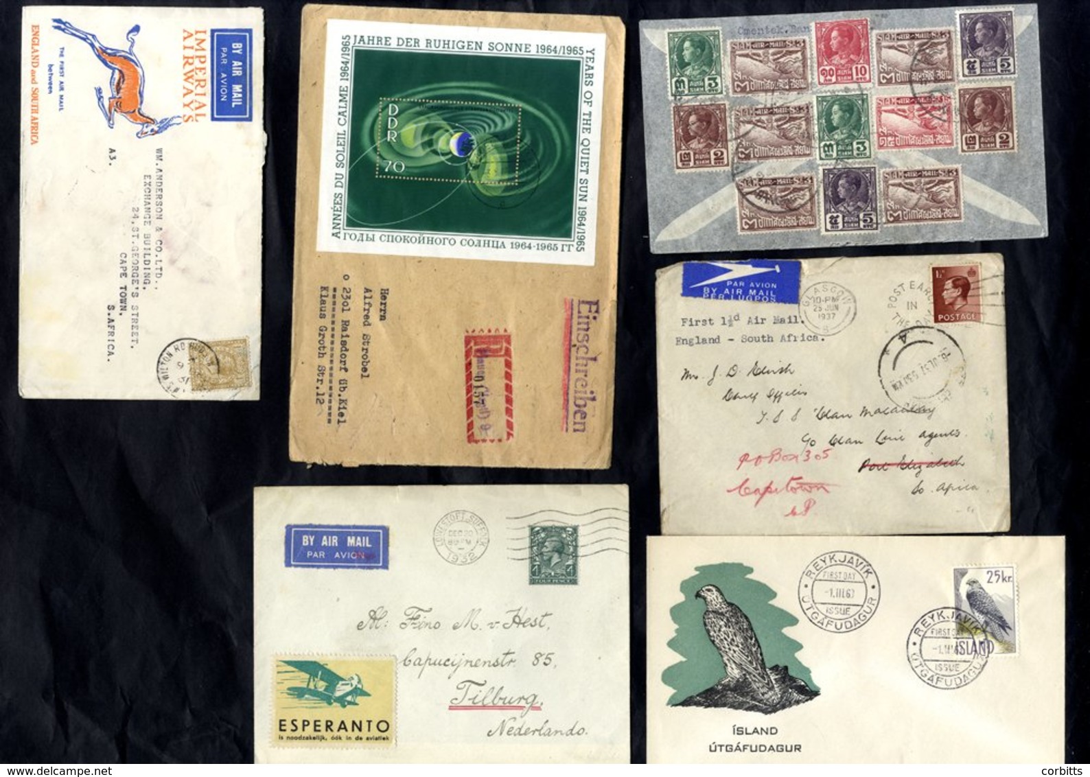 MISCELLANEOUS COVERS 170 Noted Jamaica, Mostly Franked KGVI Period, Nepal, Odd First Flight, Canada, India Etc. Japanese - Other & Unclassified