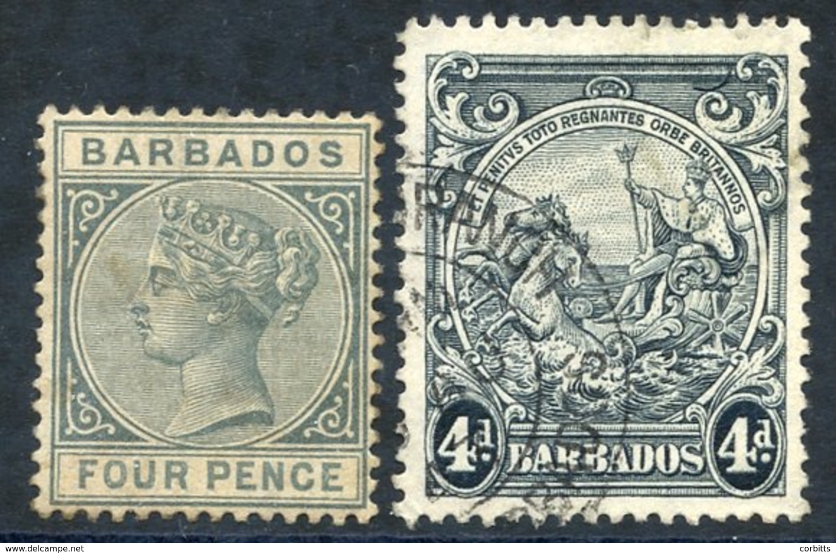 1882 CCA 4d Grey Slightly Grubby M Example With Toned Gum SG.97, 1938-47 4d Black Badge Of Colony, 4d Black With Variety - Other & Unclassified