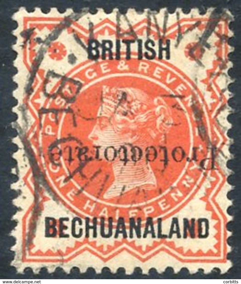 1890 ½d Vermilion Optd Type 16, Inverted VFU Example, SG.54a. Cat. £120 - Other & Unclassified