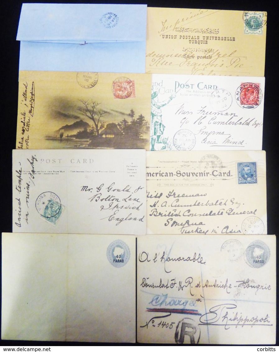 1861-1907 Covers/cards + Entire To Or From The Levant. The Stampless Entire To Malta Has A British Post Office Constanti - Sonstige & Ohne Zuordnung