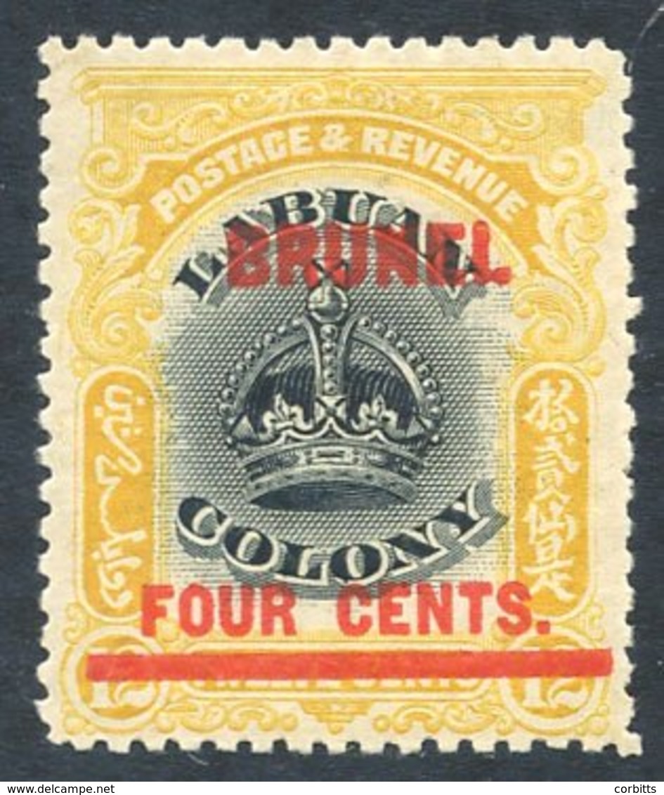 1906 4c On 12c Black & Yellow Variety 'BRUNEL' The 'I' & 'STOP' Clearly Joined, SG.15 Var M. (1) - Other & Unclassified