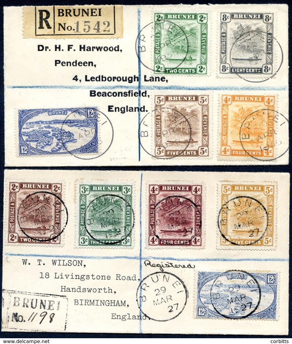 1927 Reg. Wilson Cover To GB Bearing 1924-37 12c, 5c Orange Yellow, 4c Maroon, 3c & 2c, Plus 1935 Reg. Cover To GB With  - Other & Unclassified