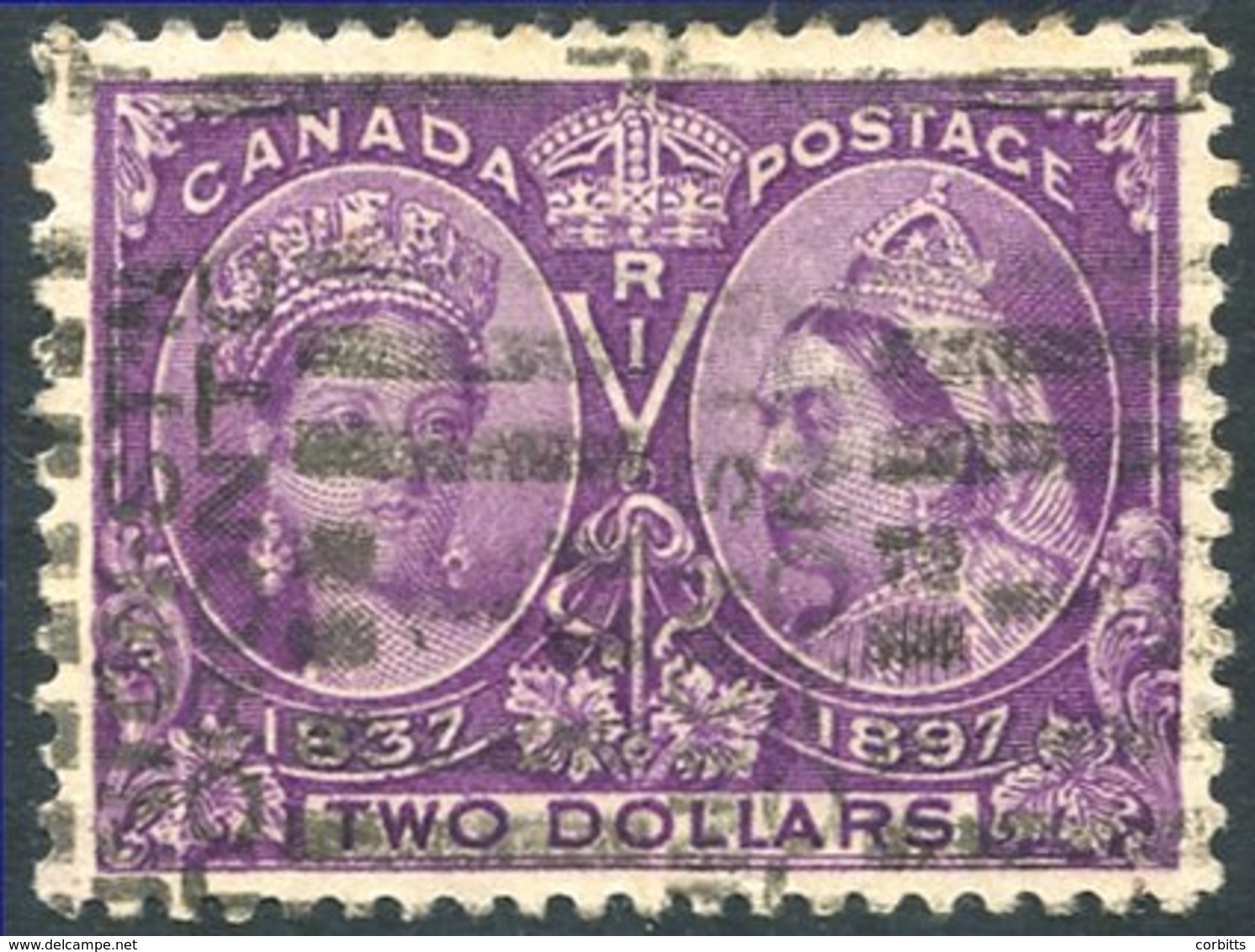 1897 Jubilee $2, U With Toronto Roller Cancel, SG.137. Cat. £425. - Otros & Sin Clasificación