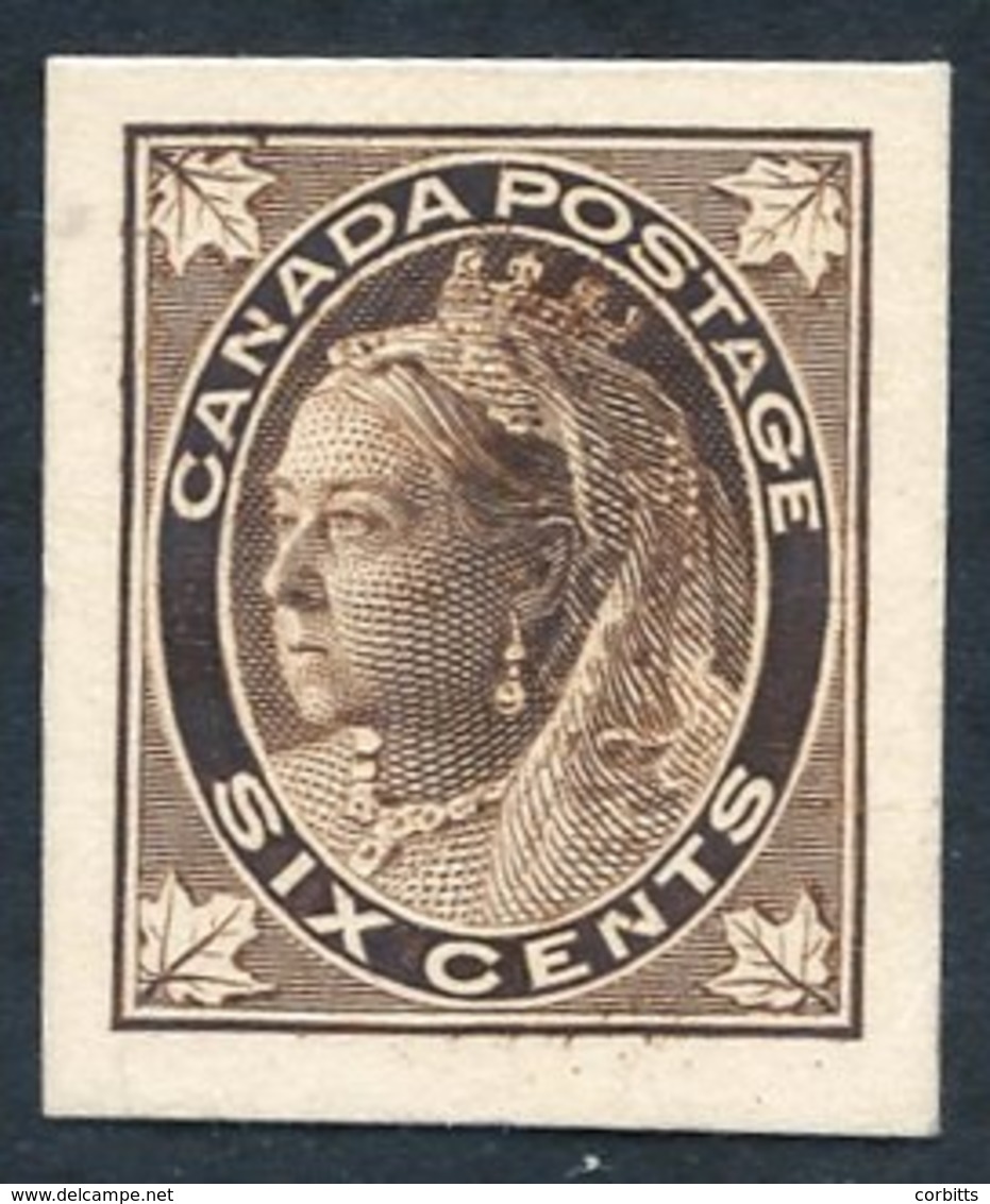 1897-98 Maple Leaf Issue 6c Brown Pl. Proof On India On Card, Very Fine, Unitrade 71p. - Other & Unclassified