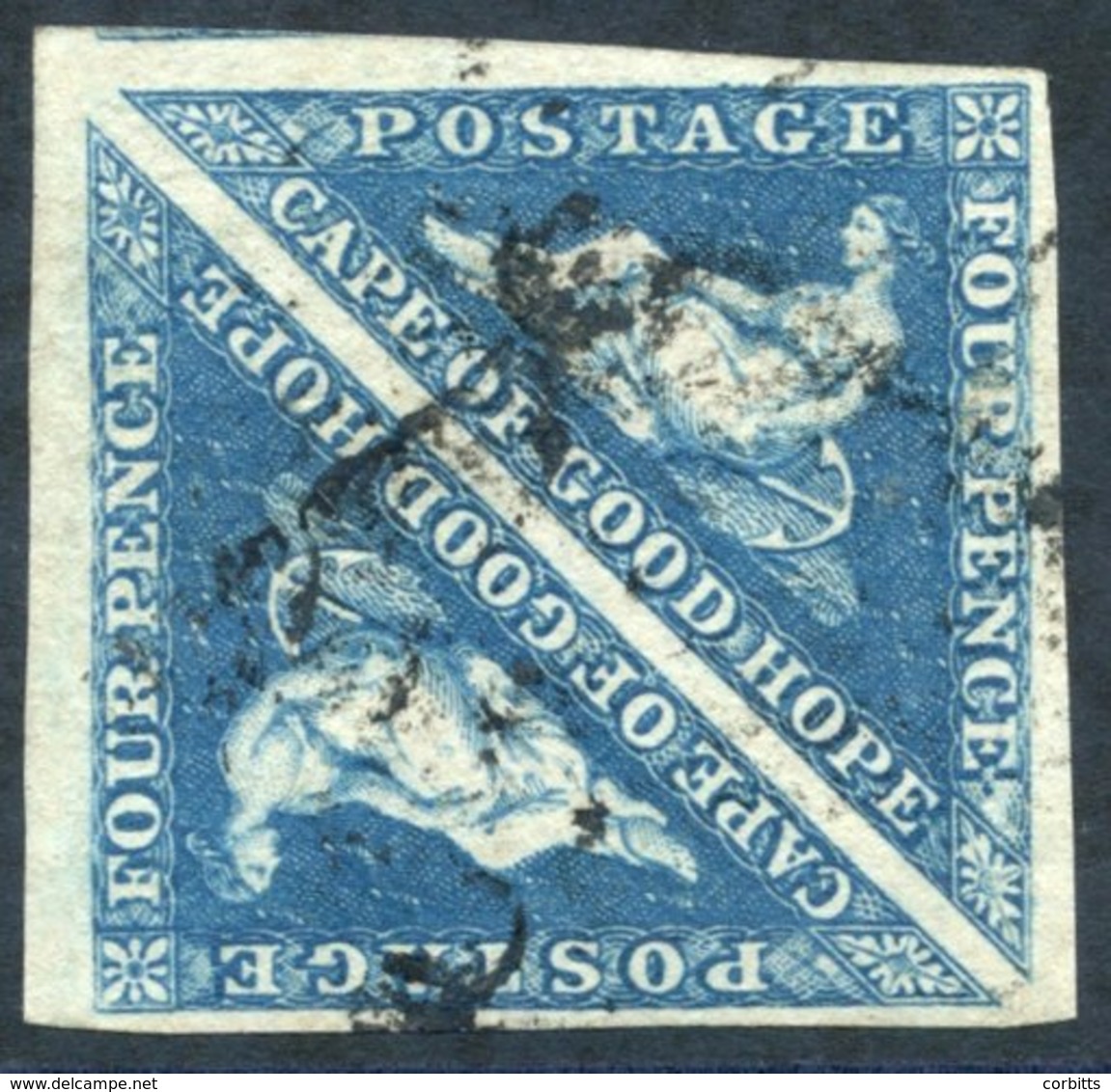 1853 4d Blue Pair, Good Margins, Light Cancels, SG.4a. - Sonstige & Ohne Zuordnung