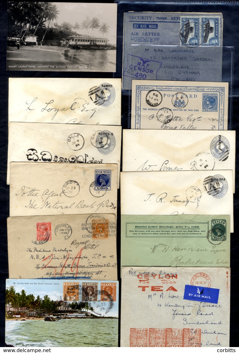 19th/20thC Assembly Covers PPC's & Postal Stationery With 1894 4c.postal Stationery Envelopes With Varieties, 5 Cents Ho - Sonstige & Ohne Zuordnung