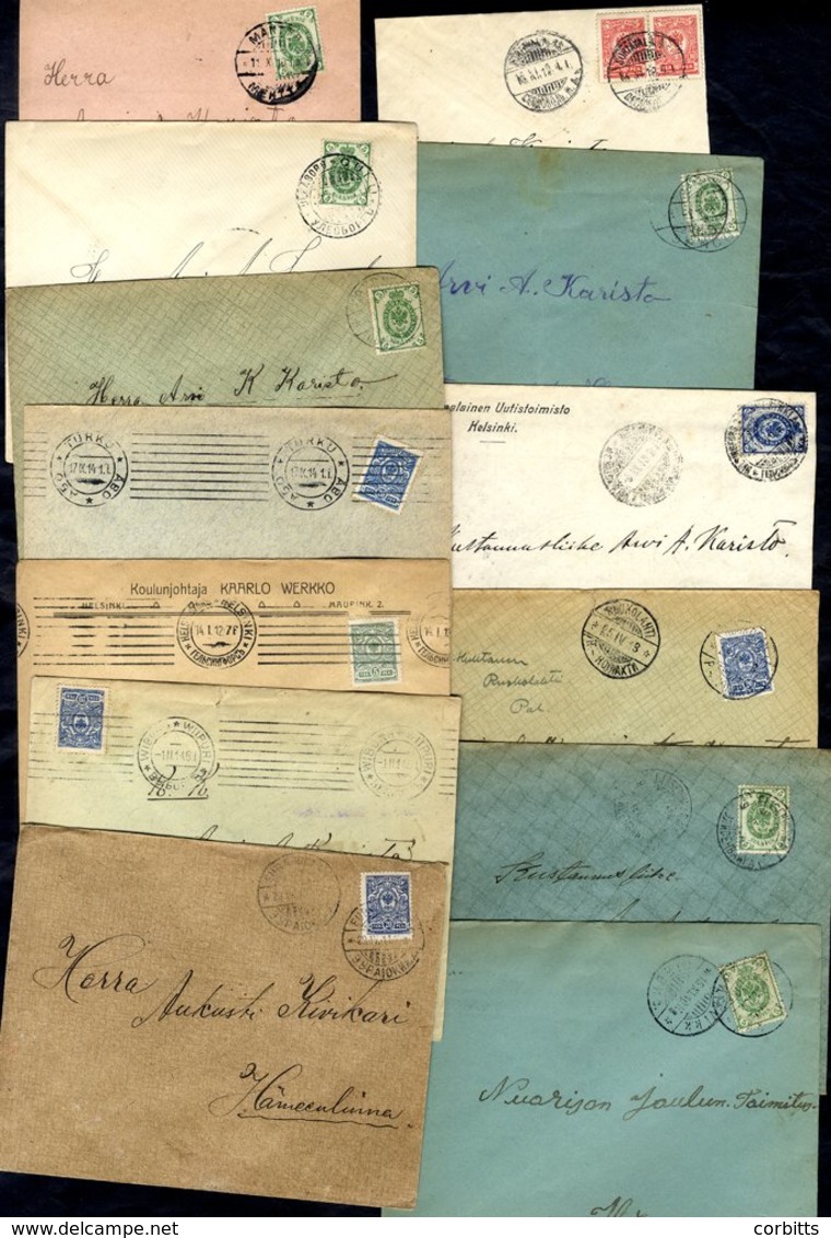 1912-14 Commercial Internal Covers At Russian 5p-20p Rates, Wide Variety Of Town/village Origins. (67) - Otros & Sin Clasificación