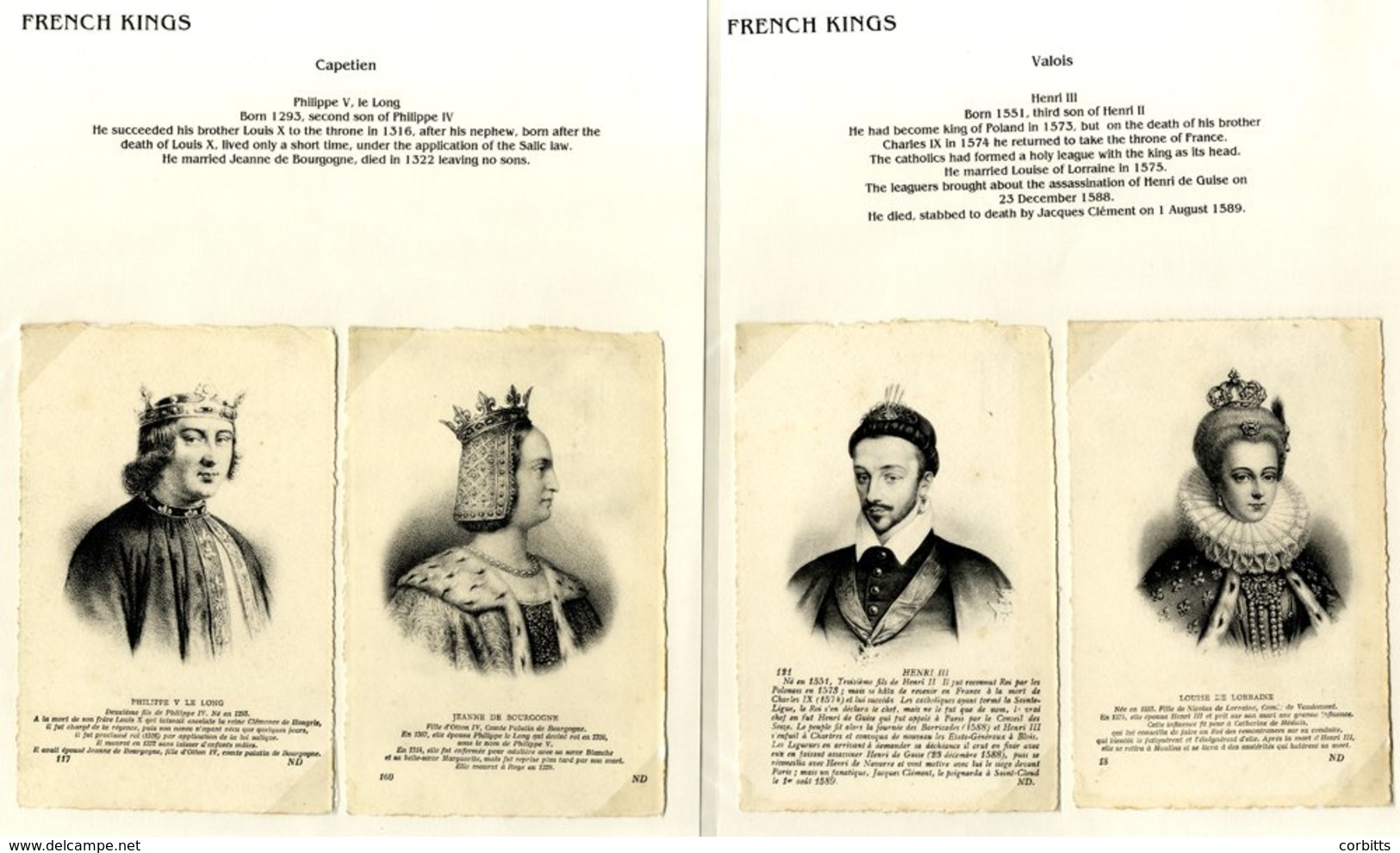 Collection Of Royalty, Mostly Unused PPC's Of French Kings & Queens From 1742 To 1873 Incl. Extraneous Cards Depicting G - Autres & Non Classés