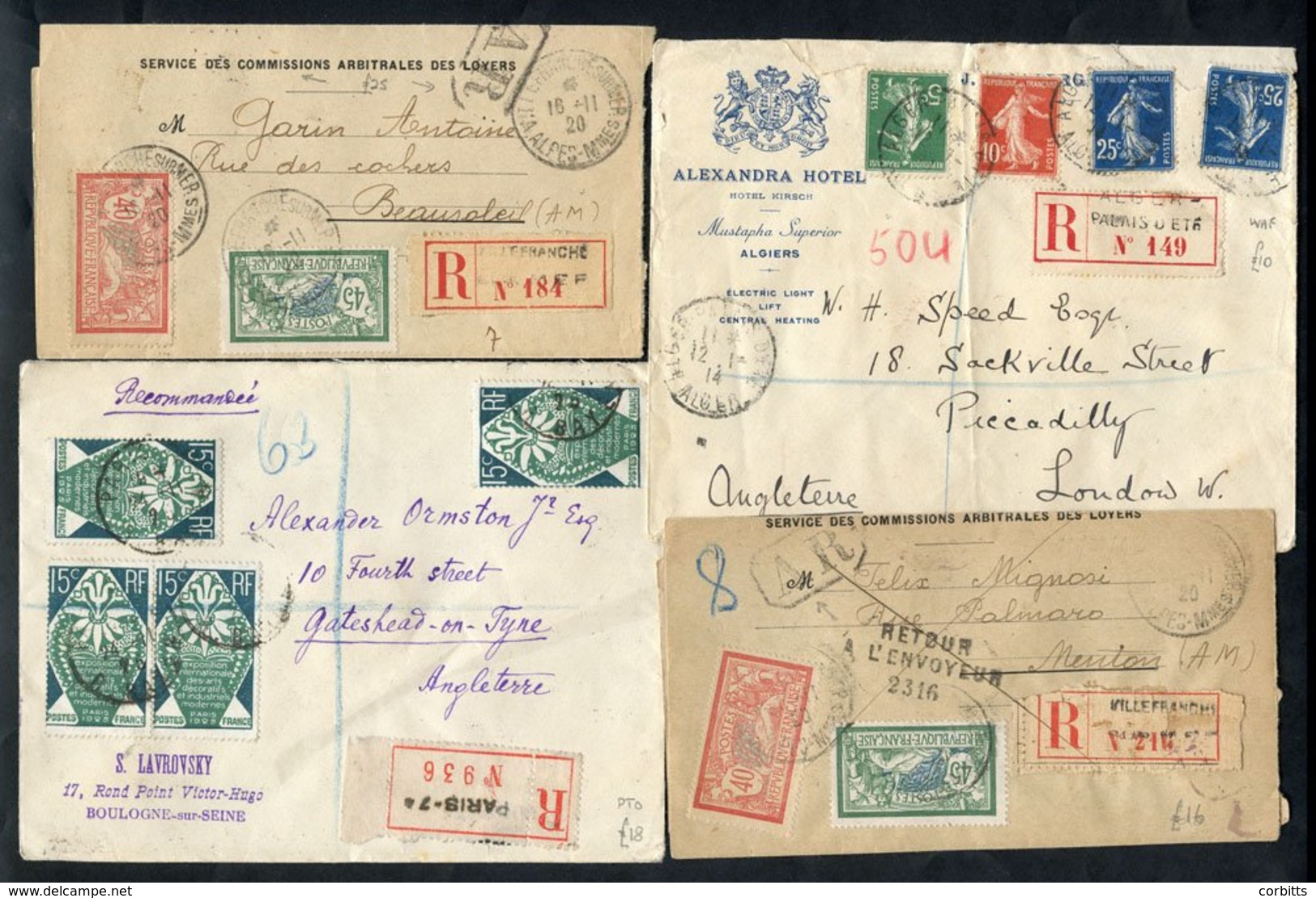 1900-30 Registered Covers (36) Including Multiple Frankings And Items To USA & China As Well As Inland & European Destin - Otros & Sin Clasificación