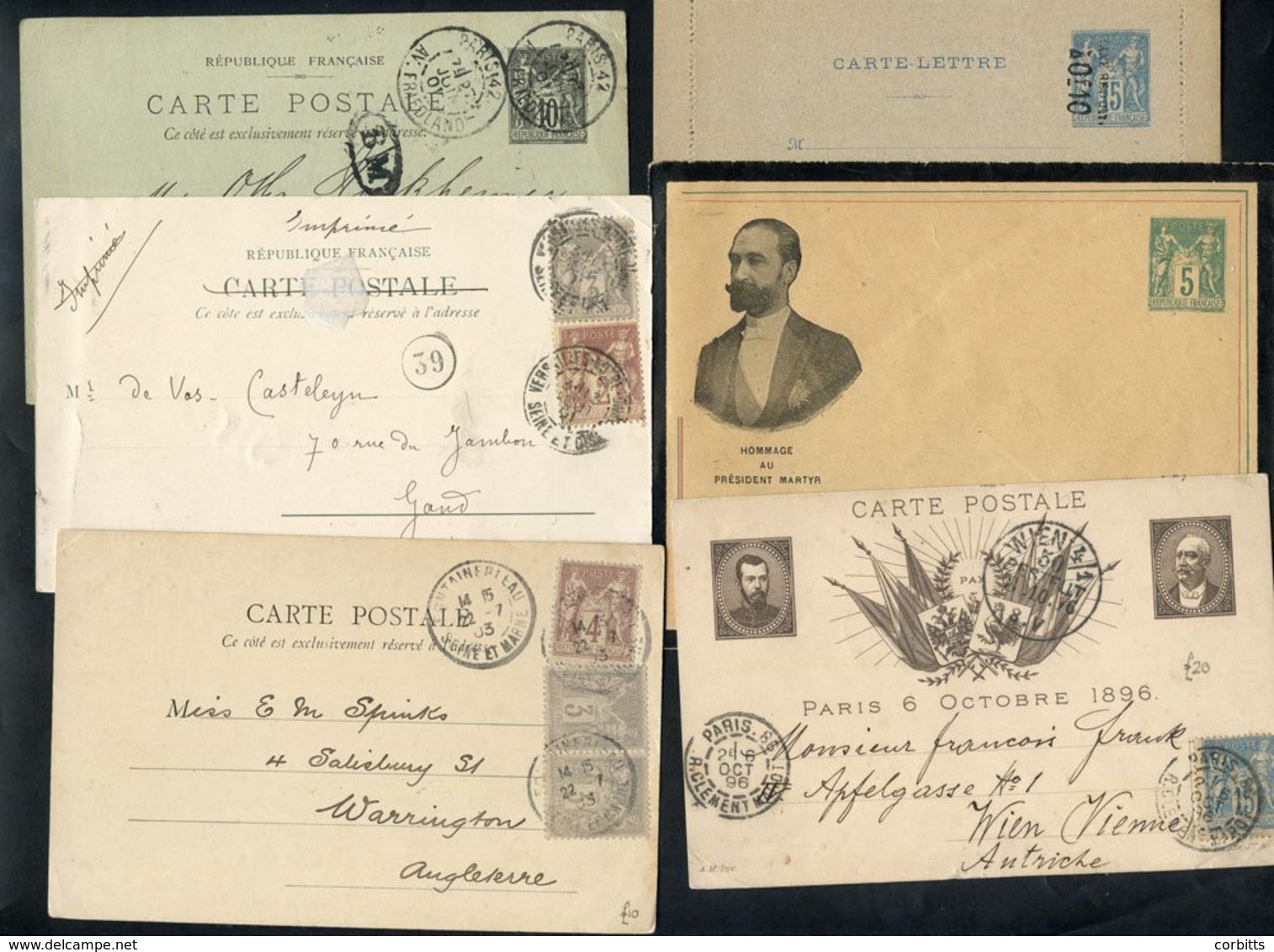 Type Sage Period - Early Used PPCs (11) Including 1900 Exhibition; Postal Stationery With Precursor Cards (4), Mint & Us - Sonstige & Ohne Zuordnung