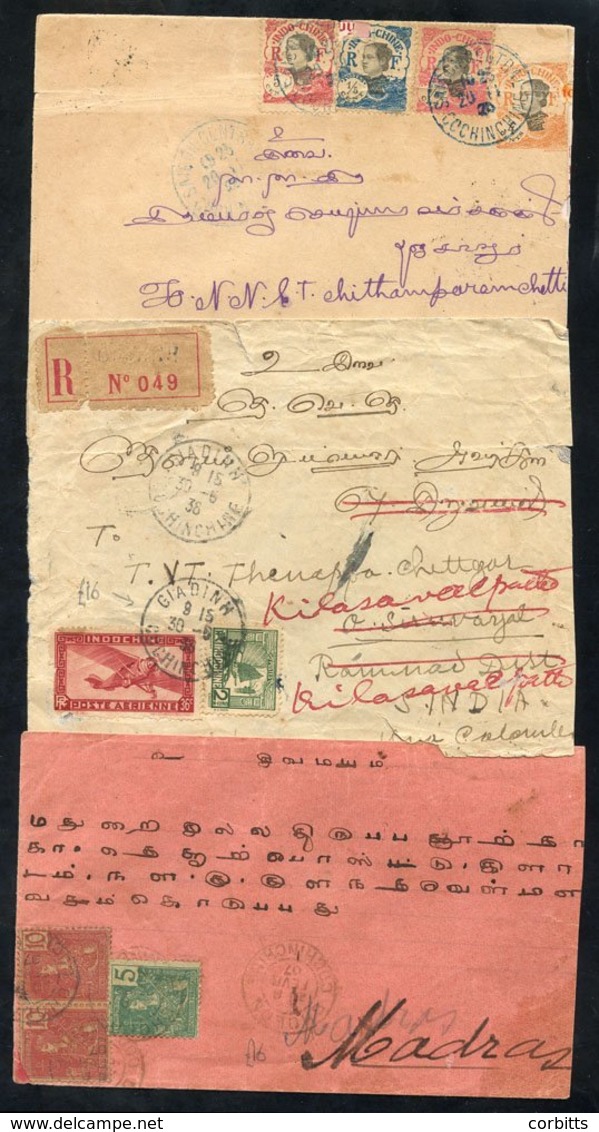 INDO-CHINA 1901-50 Commercial Covers (mostly Pre-WWII) Mainly To India Or Malaya With Variety Of Frankings And Cancellat - Autres & Non Classés