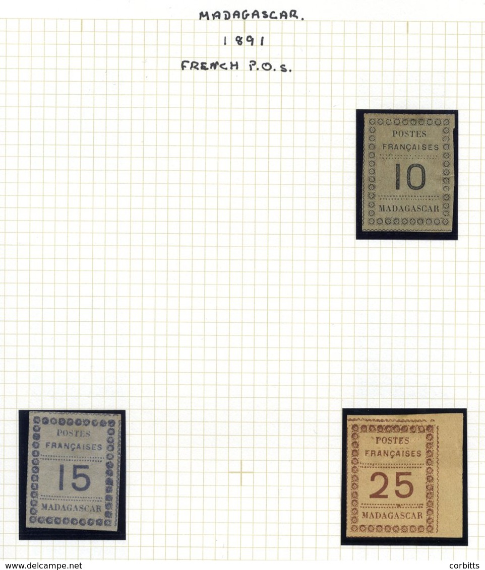 MADAGASCAR 1891-1946 Chiefly M Collection Incl. 1891 French PO's 10c, 15c, 25c M, 1895 To 1f M, Diego-Suarez 1890 5c Bla - Sonstige & Ohne Zuordnung