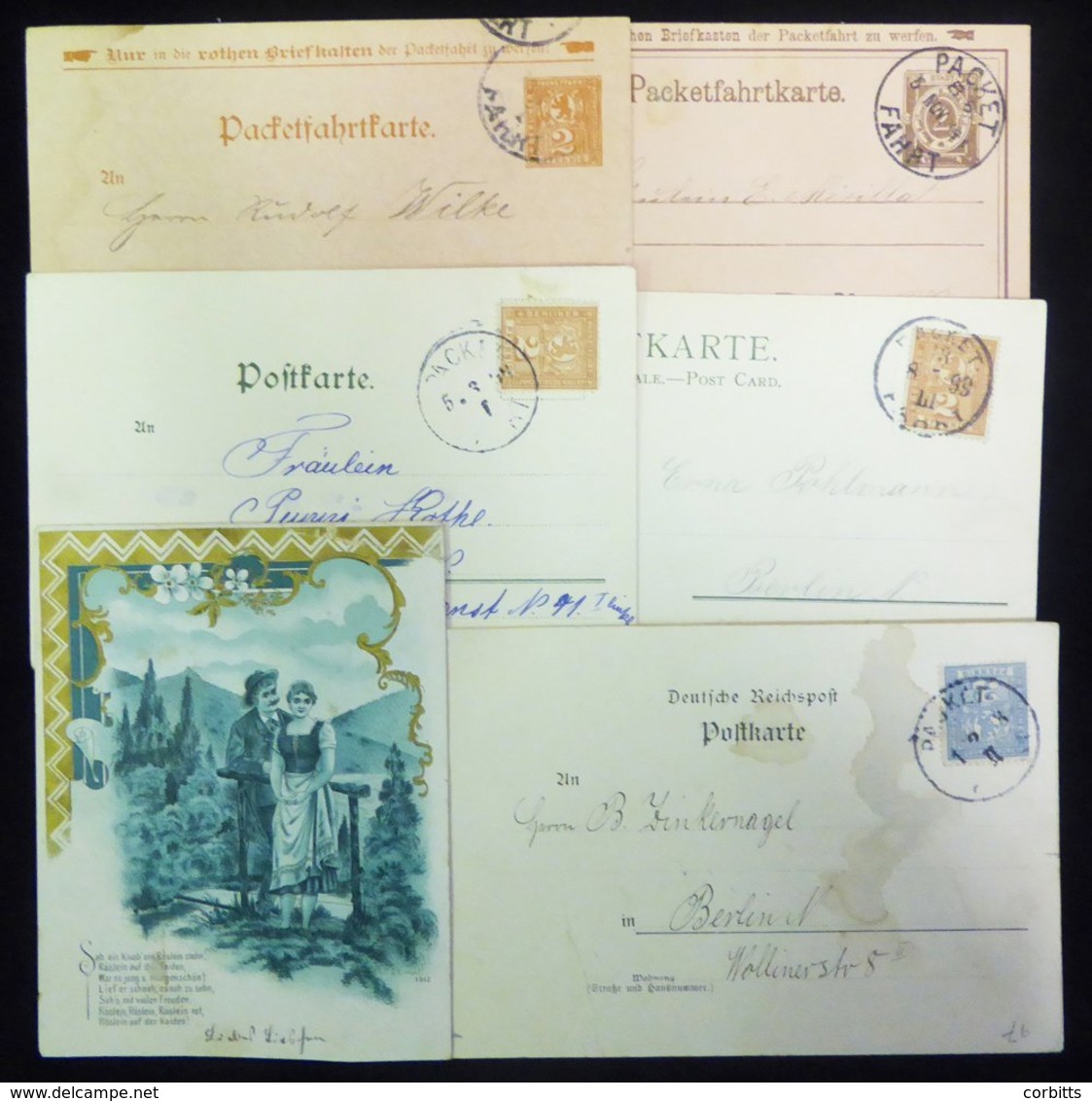 1887-98 CITY POSTS Berliner Packetfahrt 2pf Stationery Cards Of Various Types Incl. Private Printing & Reply Cards, Main - Other & Unclassified